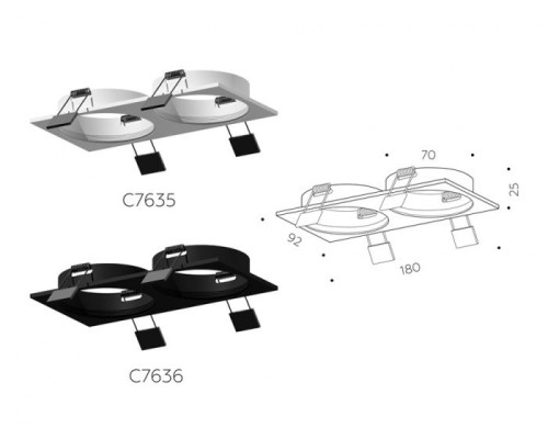Основание для встраиваемого светильника C C7636 Ambrella