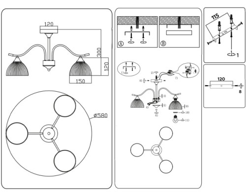 Потолочная люстра Traditional TR3161 Ambrella