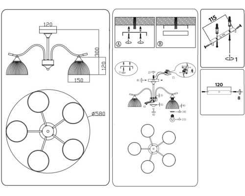 Потолочная люстра Traditional TR3162 Ambrella