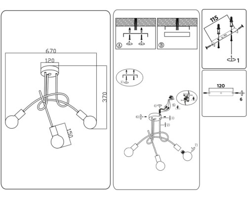 Потолочная люстра Traditional TR80415 Ambrella