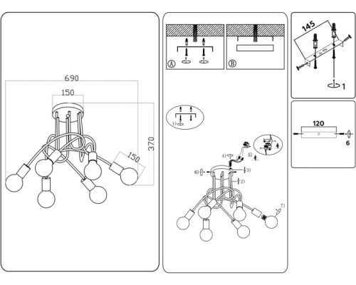 Потолочная люстра Traditional TR80417 Ambrella