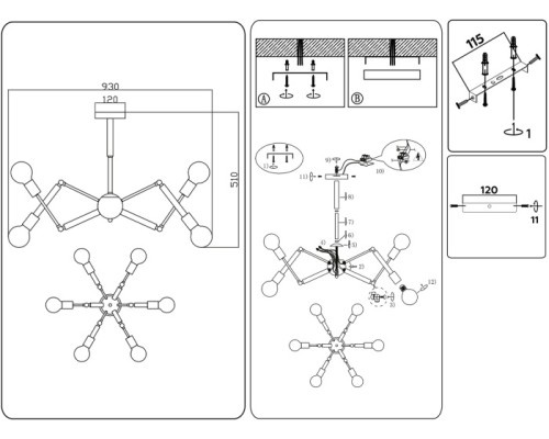 Потолочная люстра Traditional TR80488 Ambrella