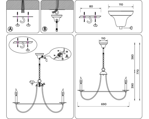 Подвесная люстра TRADITIONAL TR9616 Ambrella