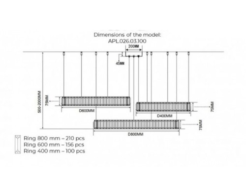 Подвесной светильник Nicoletta APL.026.03.100 Aployt