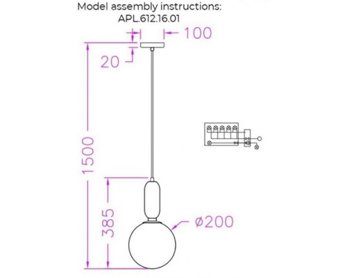 Подвесной светильник Aniela APL.612.16.01 Aployt