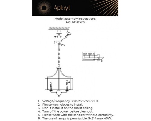Подвесная люстра Korin APL.613.03.05 Aployt