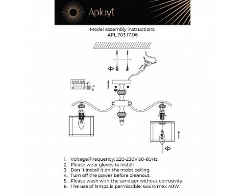 Потолочная люстра Floret APL.703.17.06 Aployt