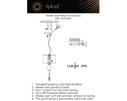 Подвесной светильник Dorian APL.743.06.01 Aployt
