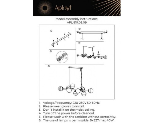 Подвесной светильник Nika APL.819.03.09 Aployt