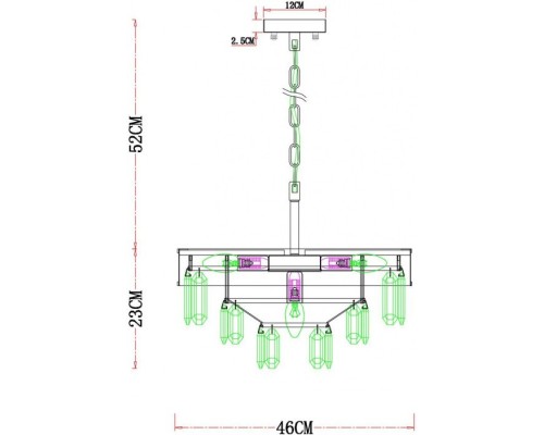 Подвесная люстра Diadem A1002LM-6CC Arte Lamp