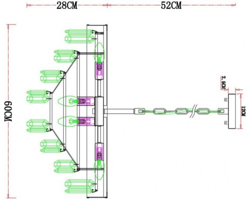 Подвесная люстра Diadem A1002LM-8CC Arte Lamp