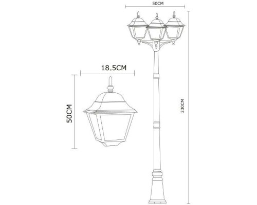 Наземный фонарь Bremen A1017PA-3BK Arte Lamp