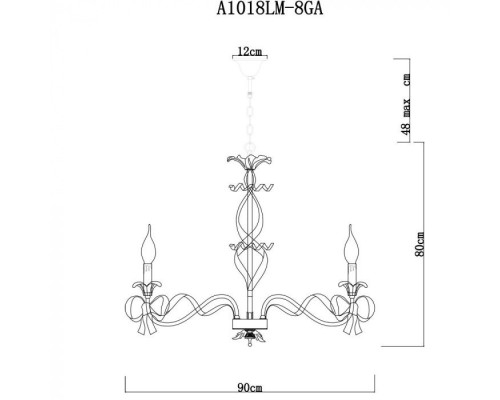 Подвесная люстра Olivia A1018LM-8GA Arte Lamp