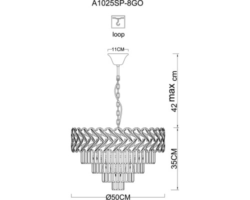 Подвесная люстра Aisha A1025SP-8GO Arte Lamp