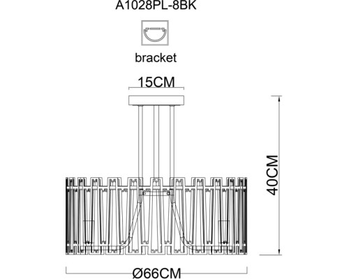 Потолочная люстра Amber A1028PL-8BK Arte Lamp