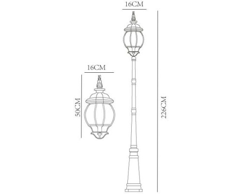 Наземный фонарь Atlanta A1047PA-1BG Arte Lamp