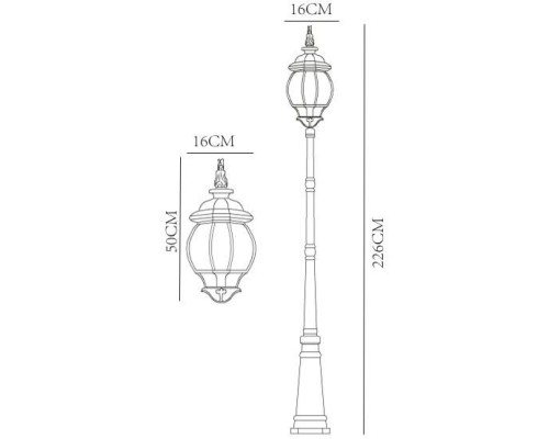 Наземный фонарь Atlanta A1047PA-1BN Arte Lamp