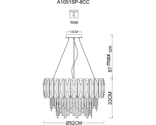 Подвесная люстра Nicoletta A1051SP-8CC Arte Lamp