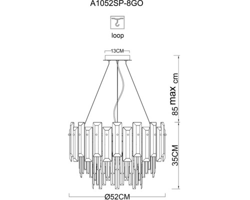 Подвесная люстра Nicoletta A1052SP-8GO Arte Lamp