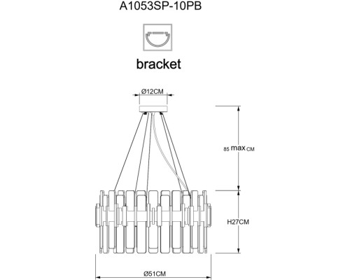 Подвесная люстра Alya A1053SP-10PB Arte Lamp