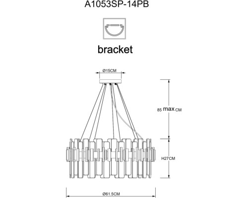 Подвесная люстра Alya A1053SP-14PB Arte Lamp