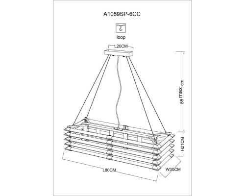 Подвесной светильник Caravaggio A1059SP-6CC Arte Lamp