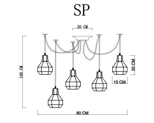 Подвесной светильник Spider A1109SP-5BK Arte Lamp