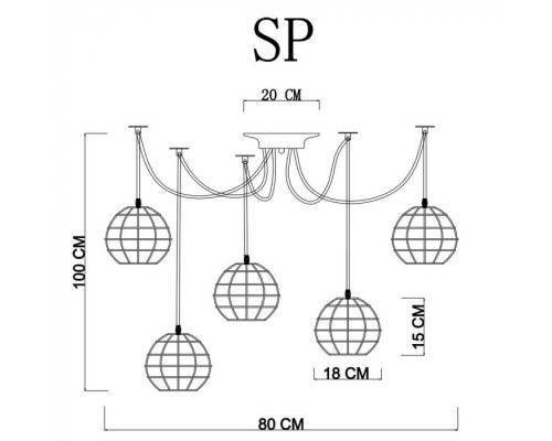 Подвесной светильник Spider A1110SP-5WH Arte Lamp