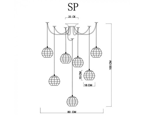 Подвесной светильник Spider A1110SP-7WH Arte Lamp