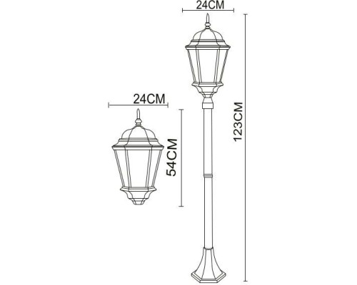 Наземный фонарь Genova A1206PA-1BN Arte Lamp