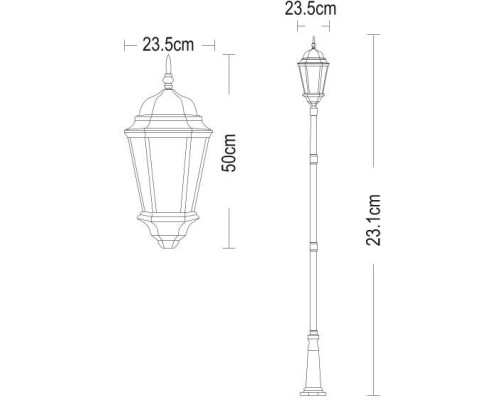 Наземный фонарь Genova A1207PA-1BN Arte Lamp