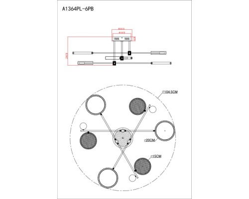 Потолочная люстра Holly A1364PL-6PB Arte Lamp