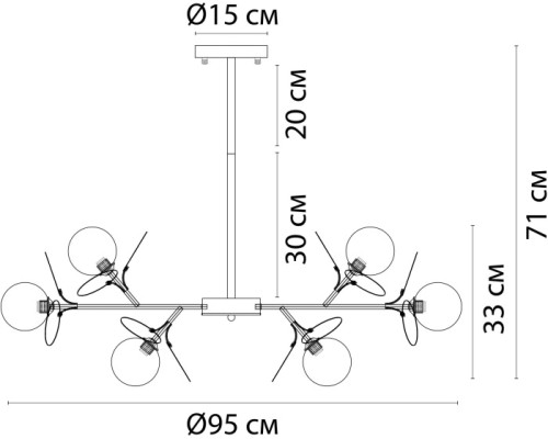 Потолочная люстра Peacock A1369SP-15SG Arte Lamp