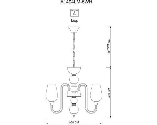 Подвесная люстра Lavinia A1404LM-5WH Arte Lamp