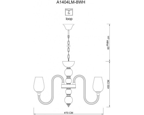 Подвесная люстра Lavinia A1404LM-8WH Arte Lamp