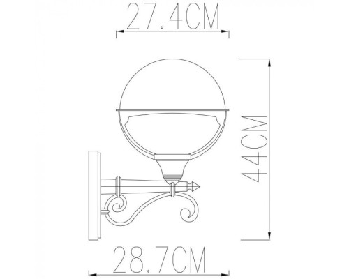 Настенный фонарь уличный Monaco A1491AL-1WG Arte Lamp