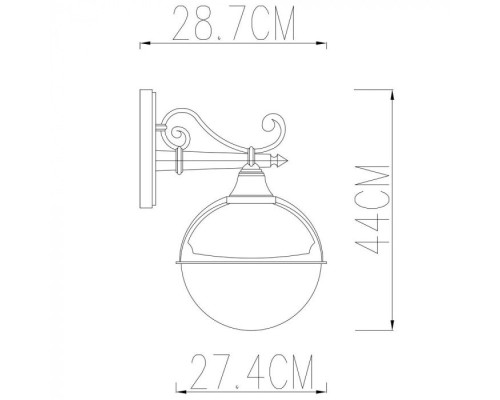Настенный фонарь уличный Monaco A1492AL-1BK Arte Lamp