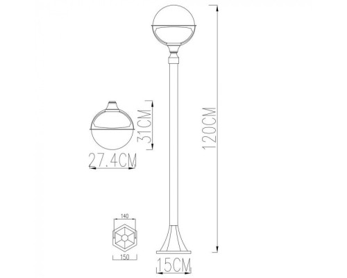Наземный фонарь Monaco A1496PA-1WG Arte Lamp