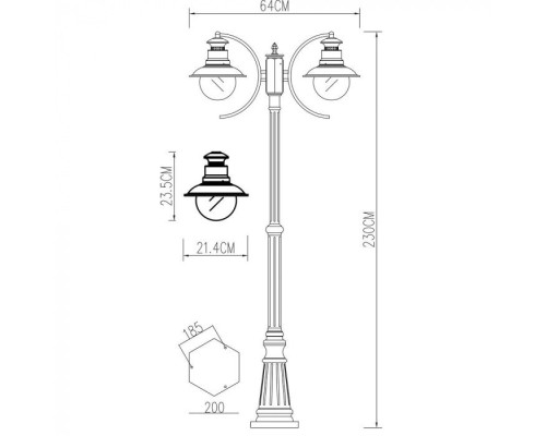 Уличный подвесной светильник Amsterdam A1523PA-2BN Arte Lamp