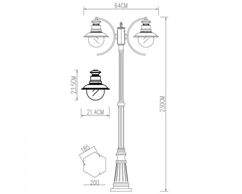 Уличный подвесной светильник Amsterdam A1523PA-2WG Arte Lamp