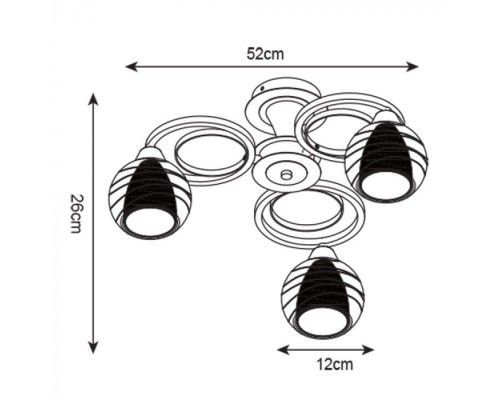 Потолочная люстра Ginevra A1604PL-3BK Arte Lamp