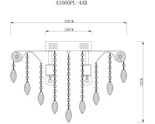 Потолочная люстра Emilia A1660PL-4AB Arte Lamp