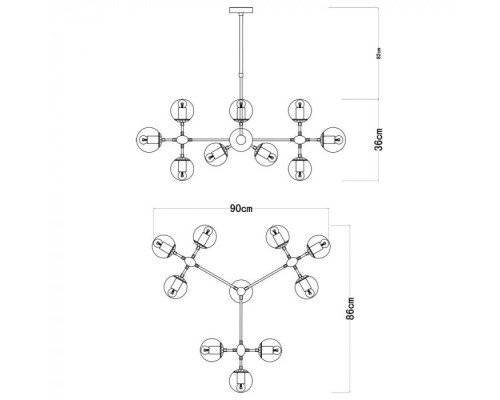 Потолочная люстра Bolla A1664SP-12BK Arte Lamp