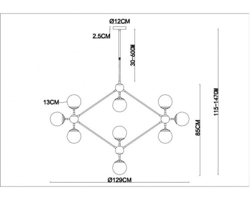Потолочная люстра Bolla A1664SP-15BK Arte Lamp