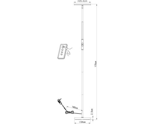 Торшер Sceptrum A1822PN-1BK Arte Lamp