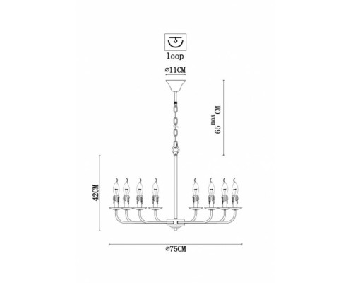 Подвесная люстра Graff A1857LM-8BK Arte Lamp