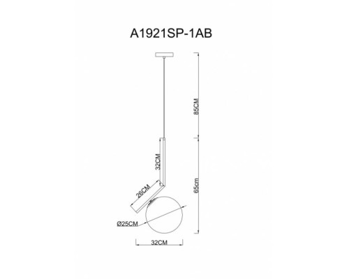 Подвесной светильник Bolla-unica A1921SP-1AB Arte Lamp