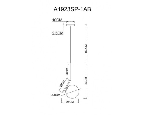 Подвесной светильник Bolla-unica A1923SP-1AB Arte Lamp