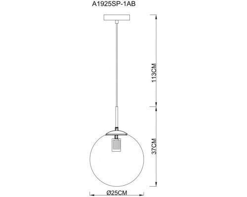 Подвесной светильник Volare A1925SP-1AB Arte Lamp