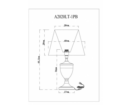 Настольная лампа Radison A2020LT-1PB Arte Lamp